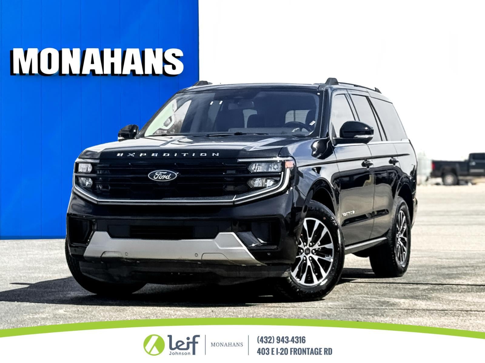 2025 Ford Expedition Platinum in Black — front three-quarter view