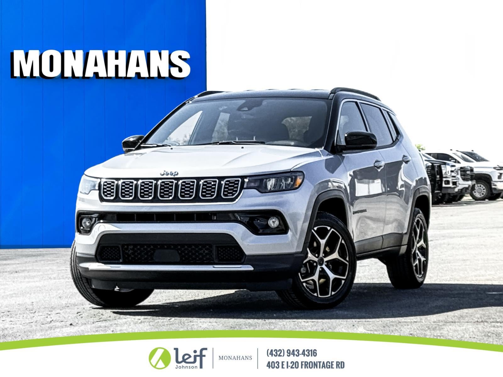 2025 Jeep Compass Limited 4x4 in Silver — front three-quarter view