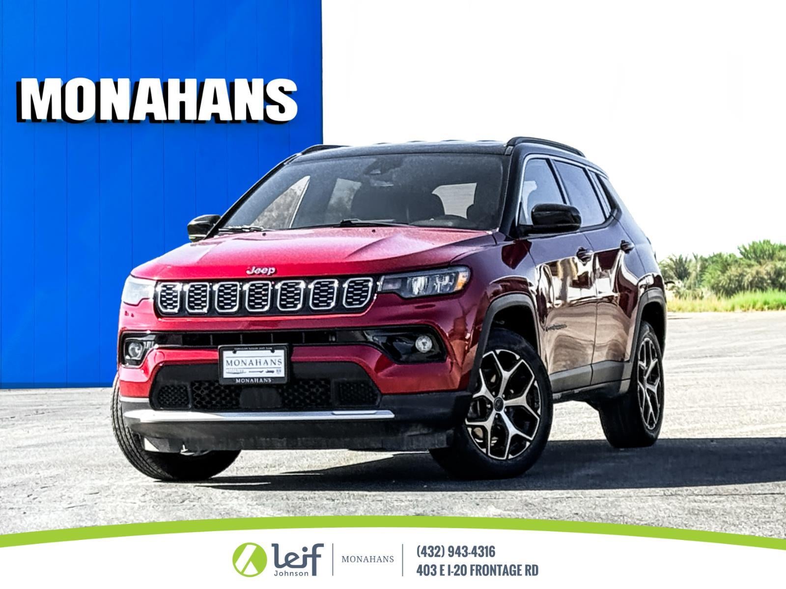 2025 Jeep Compass Limited 4x4 in Red — front three-quarter view