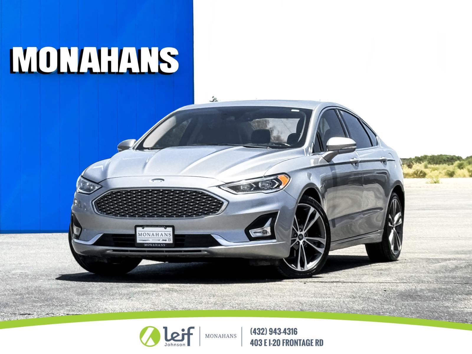 2020 Ford Fusion Titanium in Silver — front three-quarter view